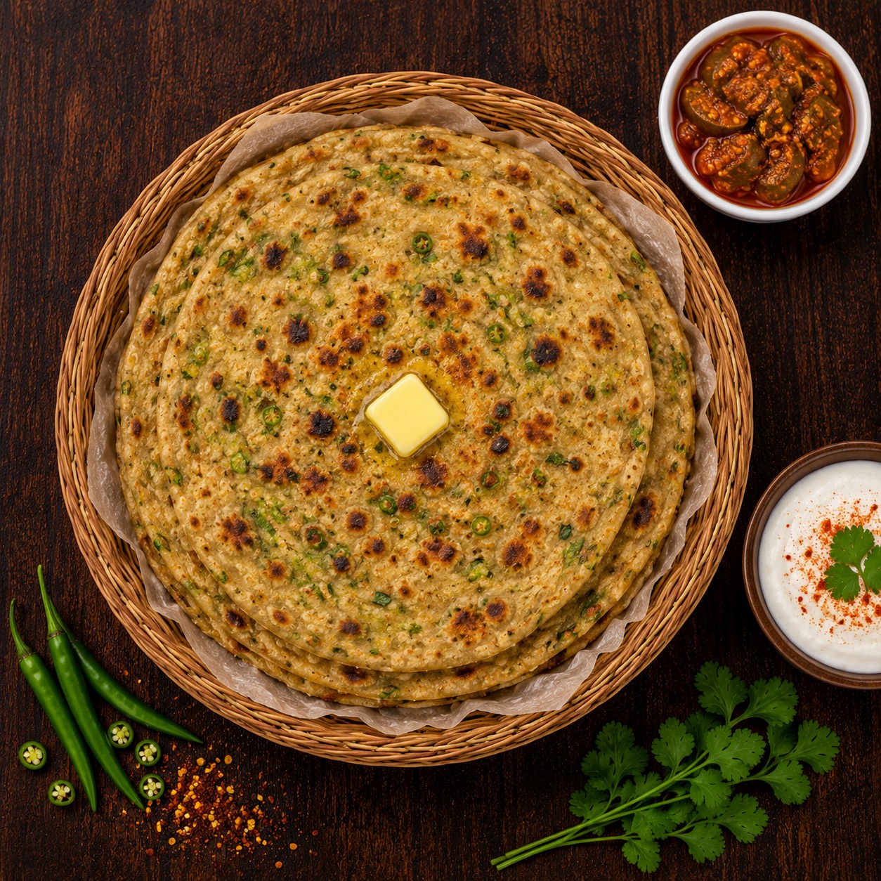 Green Chilli Parantha